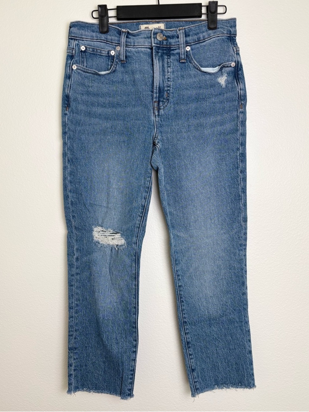 Madewell The Mid Rise Perfect Vintage Jeans Knee Rip Edition Size 26